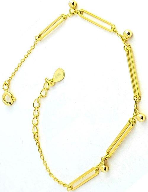 İtalyan 925ayar Gümüş Üzerine Altın Kaplama Trend Bileklik