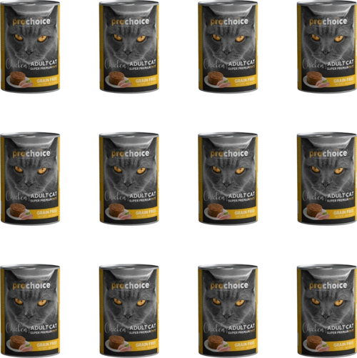 Tahılsız Tavuk Etli Ezme Konserve Kedi Maması 400 Gr (12 Adet)