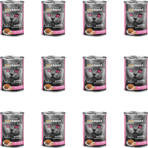 Tahılsız Tavuk Etli Ezme Konserve Yavru Kedi Maması 400 Gr (12 Adet)