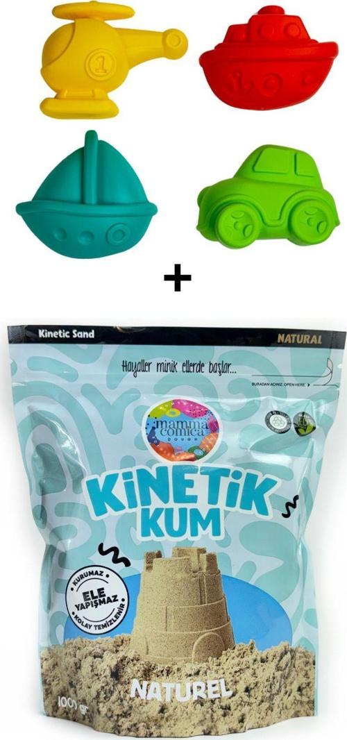 1000gr Naturel Kinetik kum + Taşıtlar Seti