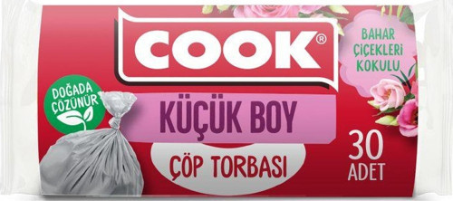 3'lü Paket Bahar Çiçekleri 30'lu Küçük Boy Çöp Torbası 40X47 cm