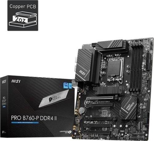 Pro B760-p Ddr4 Iı 5333mhz 1xhdmı 1xdp 2xm.2 Usb 3.2 Atx 1700p (12. / 13. Ve 14. Nesil
