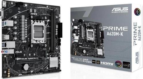 Prıme A620m-k Ddr5 6400mhz 1xvga 1xhdmı 1xm.2 Usb 3.2 Matx Am5 ( Amd Am5 7000 Serisi İ