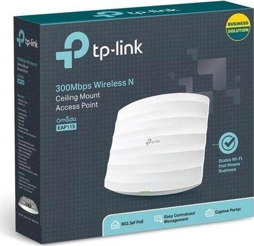 Tp-lınk Omada Eap115 1 Port 10/100 2.4ghz 300mbps 2x4dbı Anten Tavan Tipi Access Poınt
