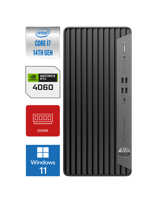 Elite Tower 800 G9 I7-14700 64GB Ddr5 4tb SSD 8GB/RTX4060 Windows 11 Pro Masaüstü Bilgisayar HP999Z5ET11