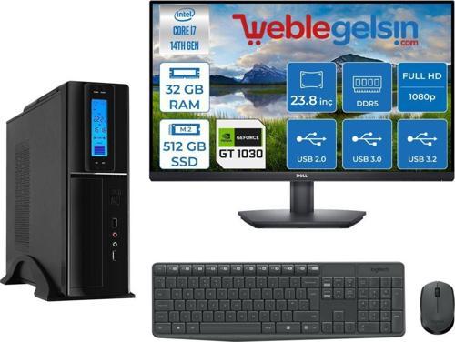 Flex Pro 470X Intel Core I7 14700 32GB Ddr5 512GB SSD GT1030 Freedos Sff Slim 23.8 Fhd Monitör Masaüstü Bilgisayar ZET470X9565012