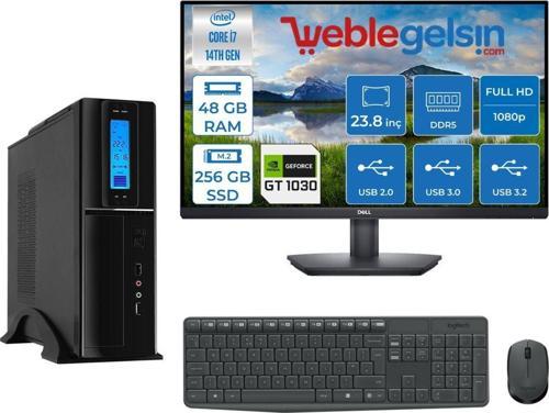Flex Pro 470X Intel Core I7 14700 48GB Ddr5 256GB SSD GT1030 Freedos Sff Slim 23.8 Fhd Monitör Masaüstü Bilgisayar ZET470X9565016