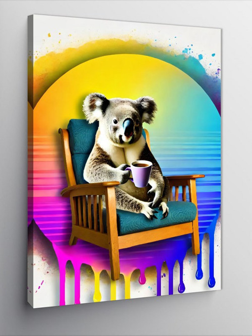 Kanvas Tablo Pastel Renkli Koala