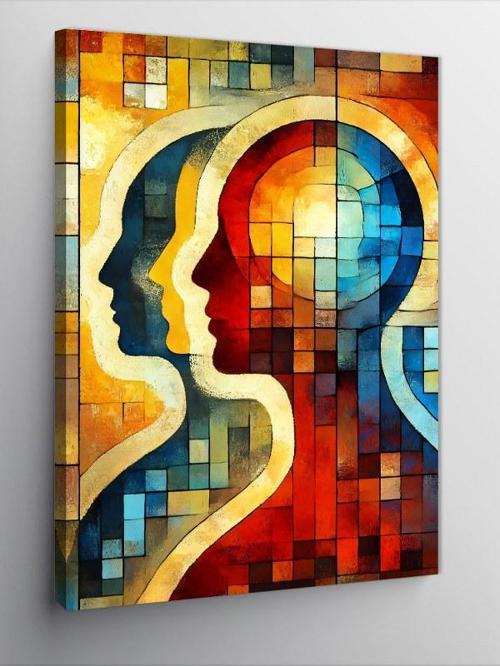 Kanvas Tablo Soyut İnsan Yüzleri