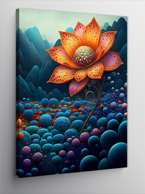 Kanvas Tablo Renkli Lotus Çiçeği