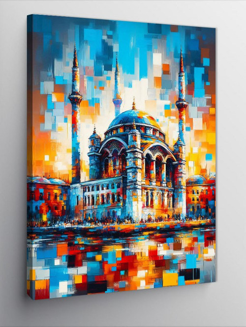 Kanvas Tablo Renkli İstanbul Manzarası