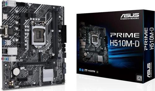 Prıme H510M-D Intel H510 Lga1200 Ddr4 3200 Hdmı Vga M2 Usb3.2 Aura Rgb Com Matx 5X Protec
