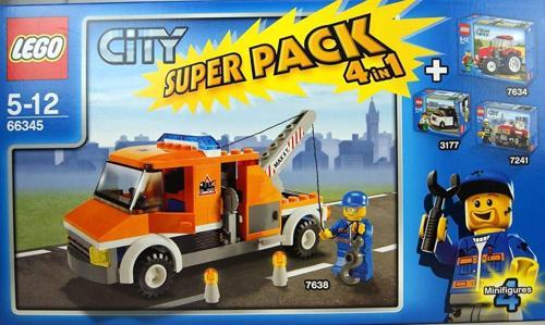 66345 City Super Pack 4 in 1 Araçlar Seti 7638 7634 7241 3177 Setlerini İçerir