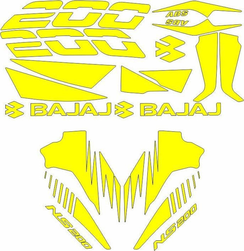 Pulsar Ns200 Uyumlu Sarı Sticker Set
