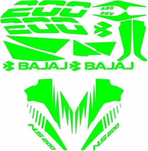 Pulsar Ns200 Uyumlu Yeşil Sticker Set