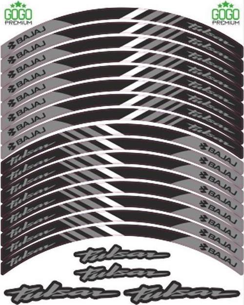 Bajaj Reflektör Gri Baskı Pulsar Uyumlu 1 Set Jant Şeridi