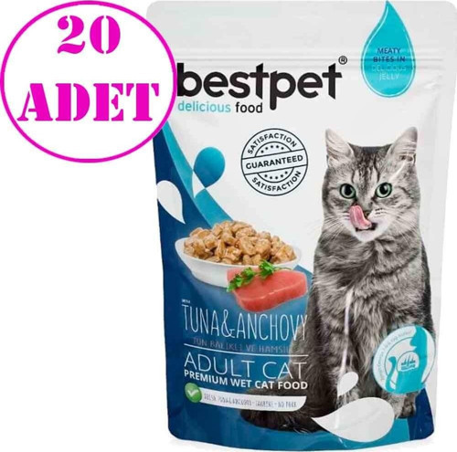 Best Pet Jelly Ton ve Hamsili Kedi Maması 85 Gr 20 AD