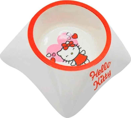 Hello Kitty Tekli Melamin Kedi Mama ve Su Kabı 10 cm Kırmızı