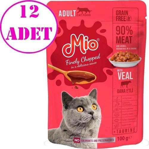 Kedi Yaş Mama Dana Etli 100 Gr 12 AD