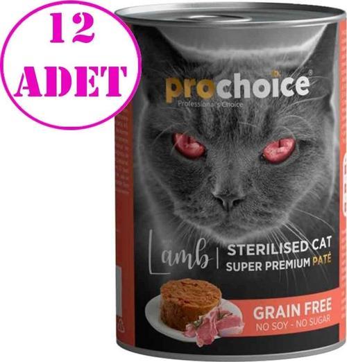 Kuzu Etli Tahılsız Pate Kısır Kedi Konservesi 400 Gr 12 AD