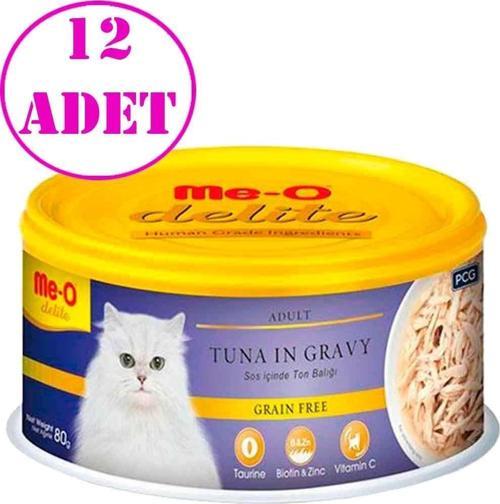 Meo Delite Ton Balıklı Tahılsız Yetişkin Kedi Konservesi 80 Gr 12 AD