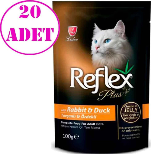 Pouch Tavşan ve Ördekli Kedi Konservesi 100 Gr 20 AD