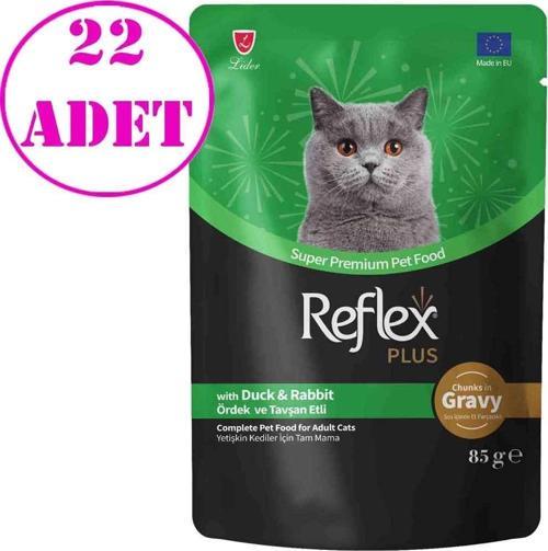 Sos İçinde Ördekli ve Tavşanlı Kedi Konservesi 85 Gr 22 AD