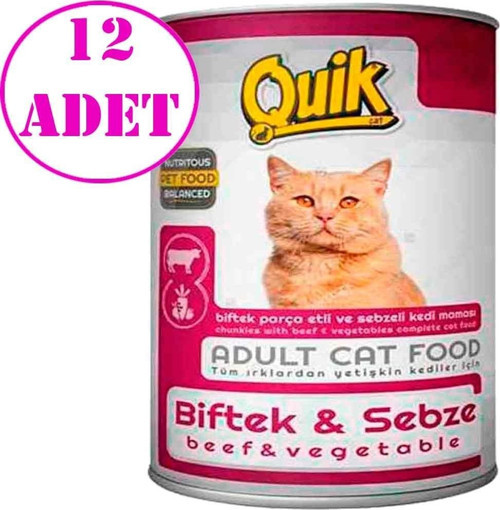 Biftekli ve Sebzeli Kedi Konservesi 415 Gr 12 AD