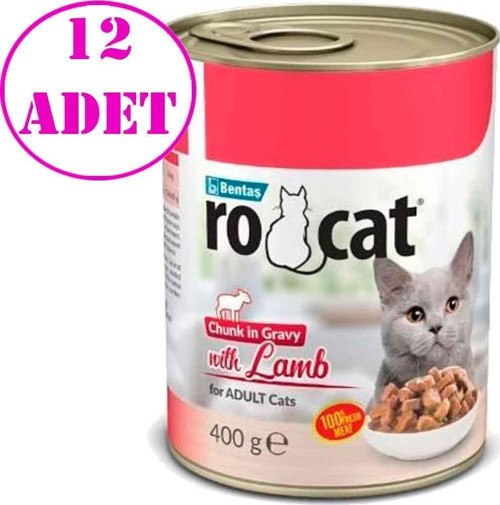 Ro Cat Kuzu Etli Kedi Konserve 400 Gr 12 AD