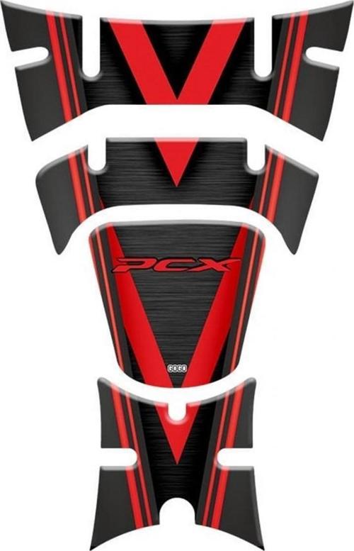Tank Pad 001 Siyah-kırmızı 4 Parça Honda Pcx 125 2018-2020