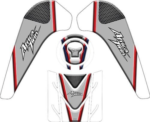 Tank Pad 004 Gri-beyaz-kırmızı Honda Afrıca Twın