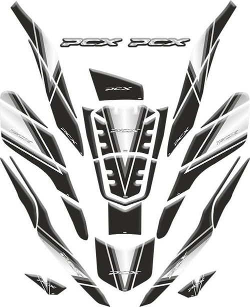 Tank Pad 004 Siyah-gri 26 Parça Honda Pcx 125 2021-2023