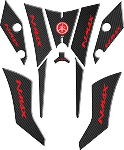 Tank Pad 005 Siyah-karbon-kırmızı Yamaha Nmax 125 155 2014-2020