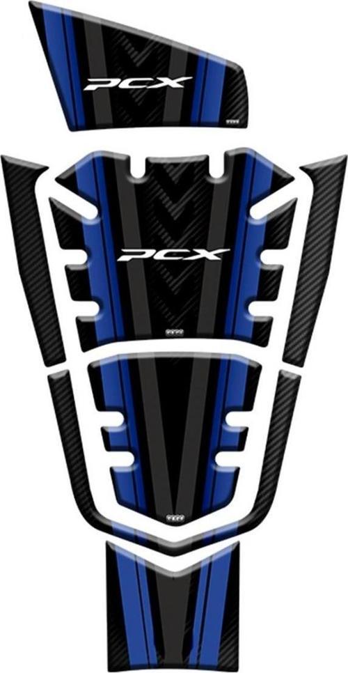 Tank Pad 009 Siyah-mavi Çizgili 7 Parça Honda Pcx 125 2021-2023