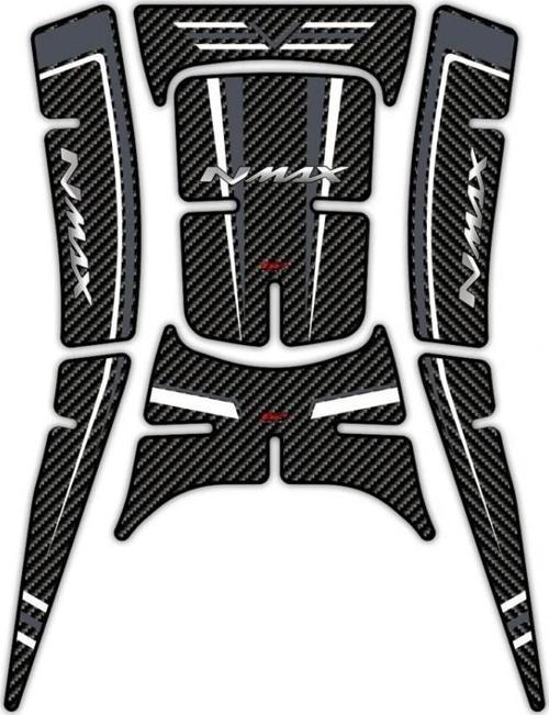 Tank Pad Set Karbon Desenli Gri Beyaz Yamaha Nmax 125 155 2021 2024