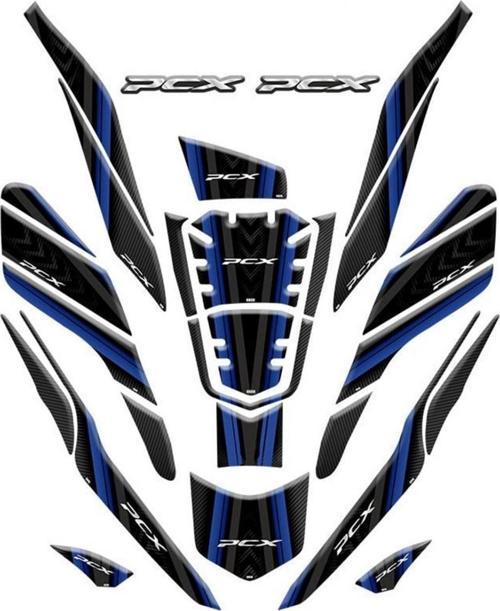 Tank Pad Seti 009 Siyah-mavi 26 Parça Honda Pcx 125 2021-2023