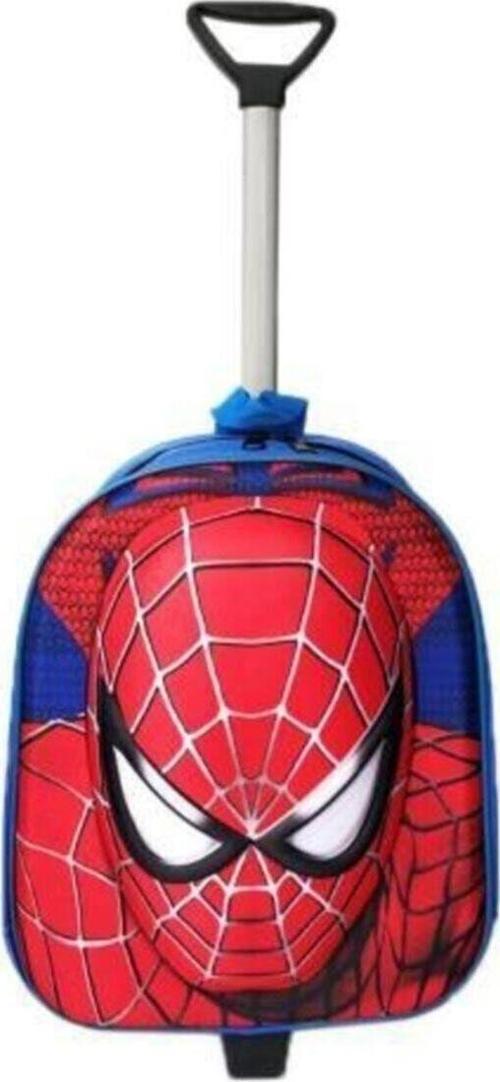 Spiderman Çekçekli Anaokulu Çantası 2İn1 Örümcek Adam Çanta 3D Vk@Vk