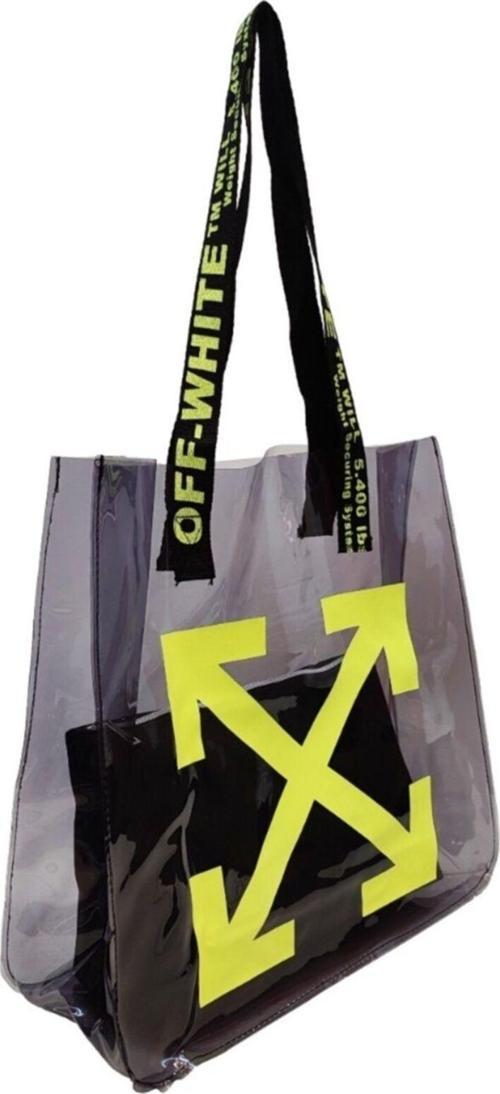 Kadın Siyah Off-White Şeffaf Plaj Günlük Çanta