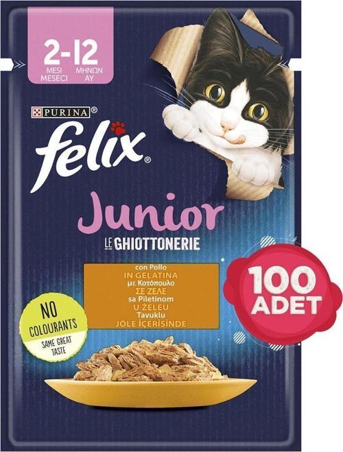 Felix Tavuk Etli Pouch Yavru Kedi Yaş Mama Konserve 100 X 85 Gr.