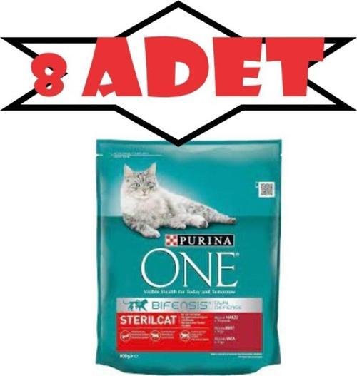 Purina One Kısırlaştırılmış Sığır Etli 800 G X 8 Adet