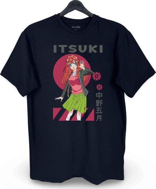 Itsuki Nakano Baskılı Loose Fit Bisiklet Yaka Tişört Anime Manga