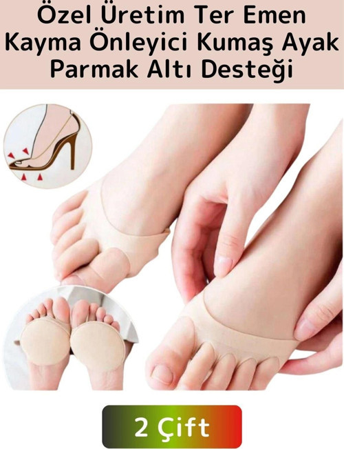 Premium Yüksek Kaliteli Ortopedik Kayma Önleyici Ter Emici Ayak Parmak Altı Desteği 2 Çift