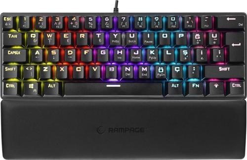 ALLY K11 Siyah Rainbow Q Bilek Destekli Blue Switch Mekanik Gaming (Oyuncu) Klavye