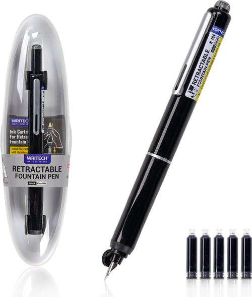 WRITECH W-784 BASMALI DOLMA KALEM SİYAH GÖVDE - BLİSTER
