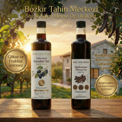 Tahin Merkezi Karadut Özü 700 Gr & Keçiboynuz Özü Net: 700 Gr (Soğuk Sıkım&Doğal)