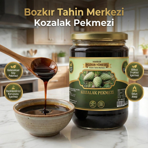 Tahin Merkezi Çam Kozalağı Köy Pekmezi 800 Gr (Doğal)
