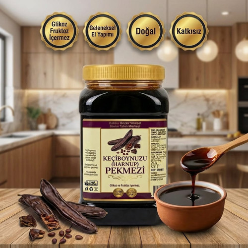 Tahin Merkezi Keçiboynuzu (Harnup) Köy Pekmezi 950 Gr (Katkısız&Doğal)