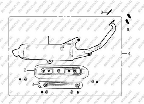 Scooter Ardour Egzoz Siyah Komple Orj