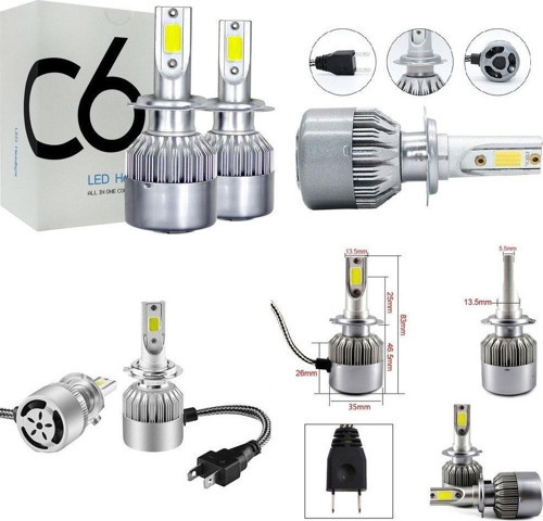 C6 H7 Xenon Led Ampül Beyaz 2 Li 36W 3800Lm Turbo Fan