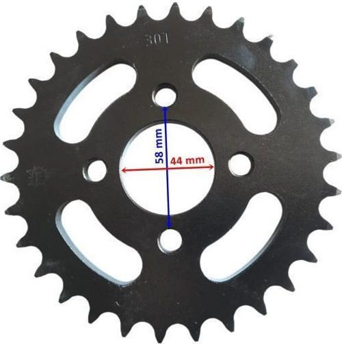 Atv Kanuni Arka Dişli 530-30T İç 44 Mm 4 Delikli Ind Öm